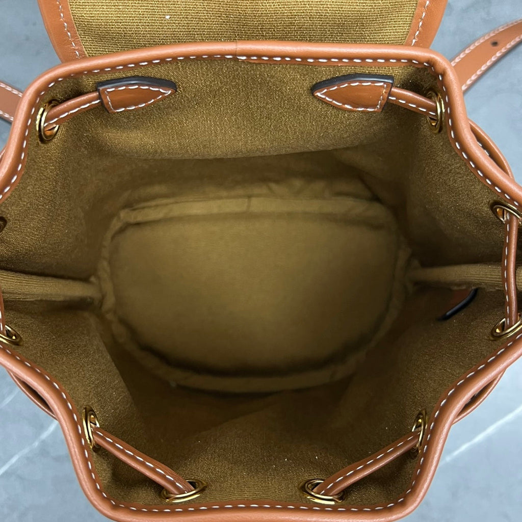 GLAMI Mini Backpack Folco In Triomphe Canvas With Triomphe Heart Embroidery Brown For Women 8in/20cm 197662EF3.04LU