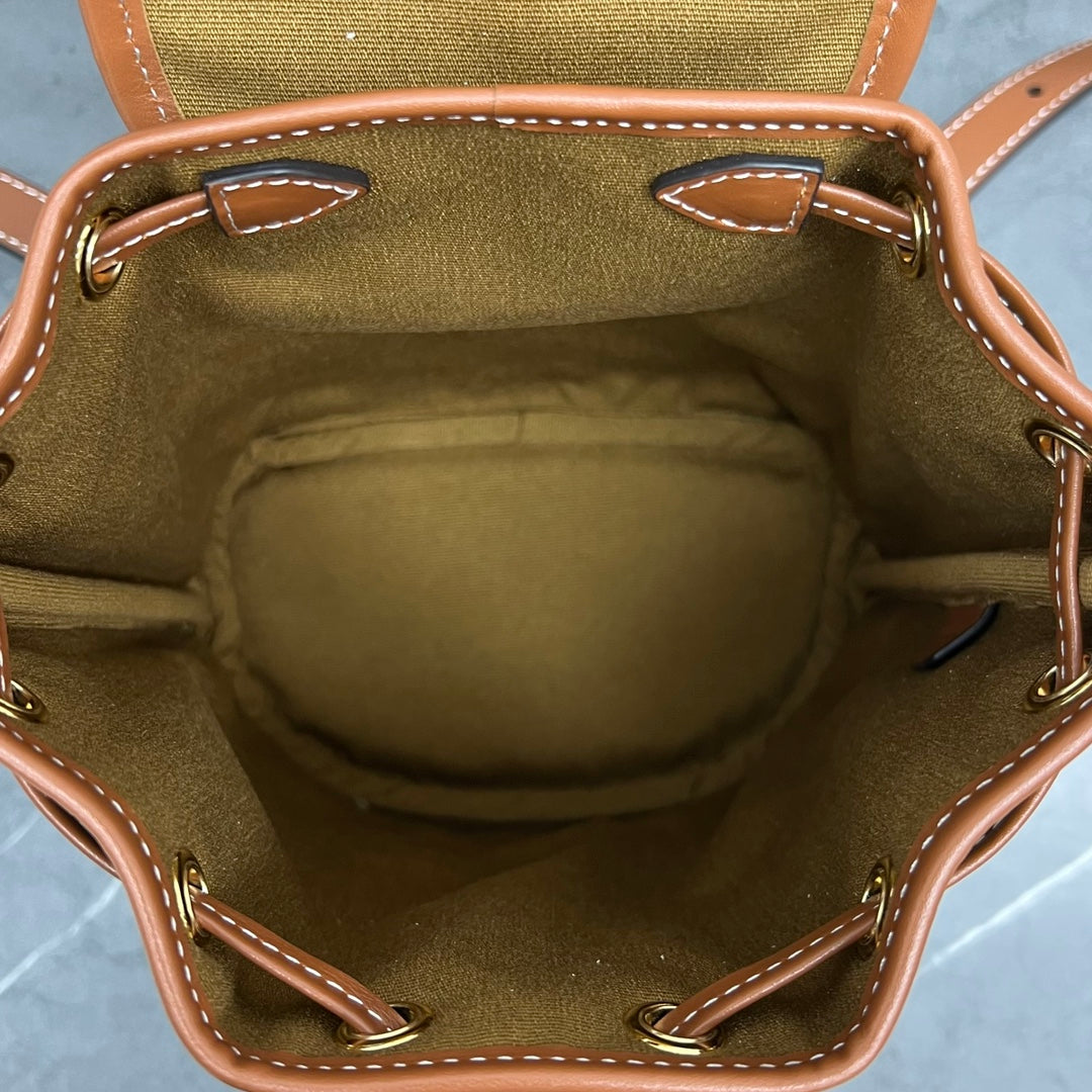 GLAMI Mini Backpack Folco In Triomphe Canvas With Triomphe Heart Embroidery Brown For Women 8in/20cm 197662EF3.04LU