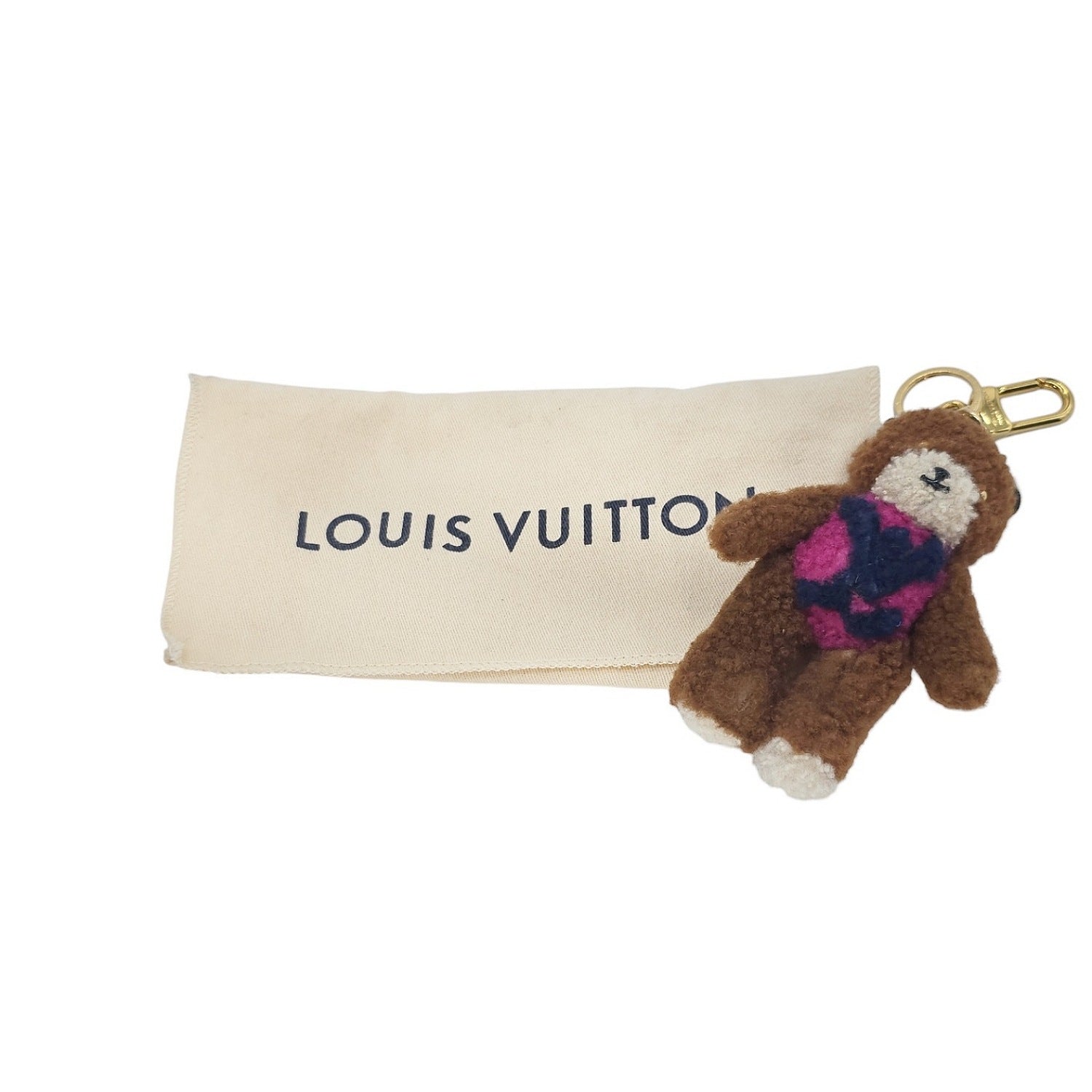 Louis Vuitton Porte Cles Shearling LV Teddy Bear Bag Charm