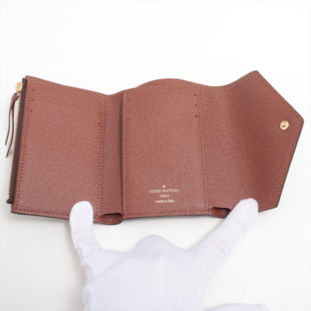 Louis Vuitton Monogram Portefolio Victoria M62472 Brown Compact Wallet