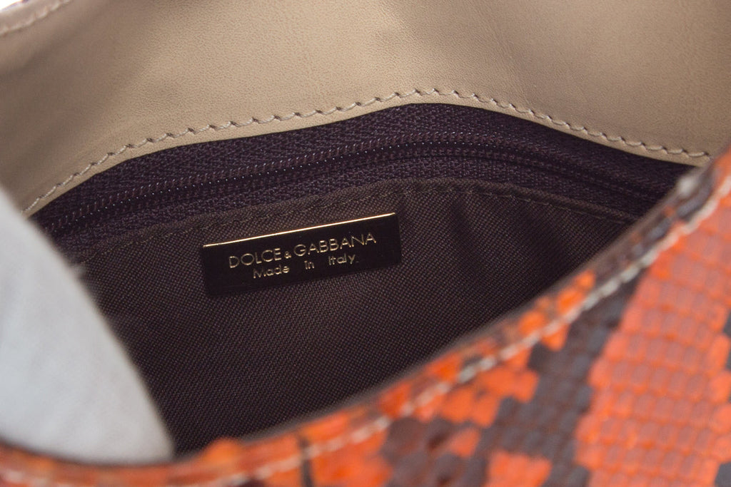 Dolce & Gabbana Orange & Cream Shoulder Bag