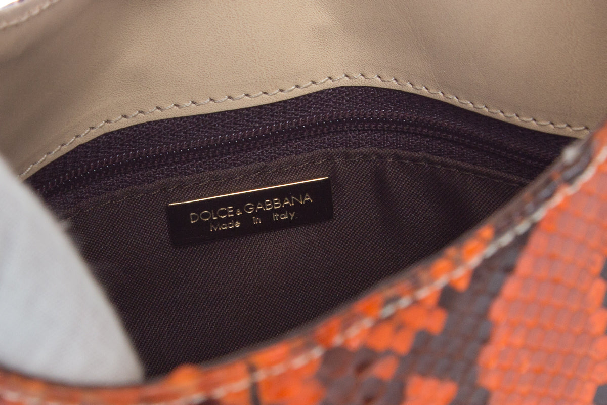 Dolce & Gabbana Orange & Cream Shoulder Bag