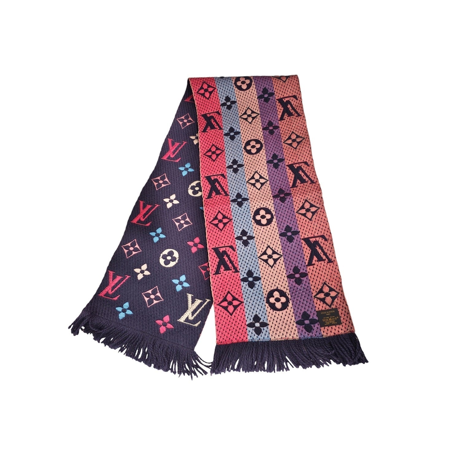 Louis Vuitton Rainbow Logomania Wool Silk Scarf