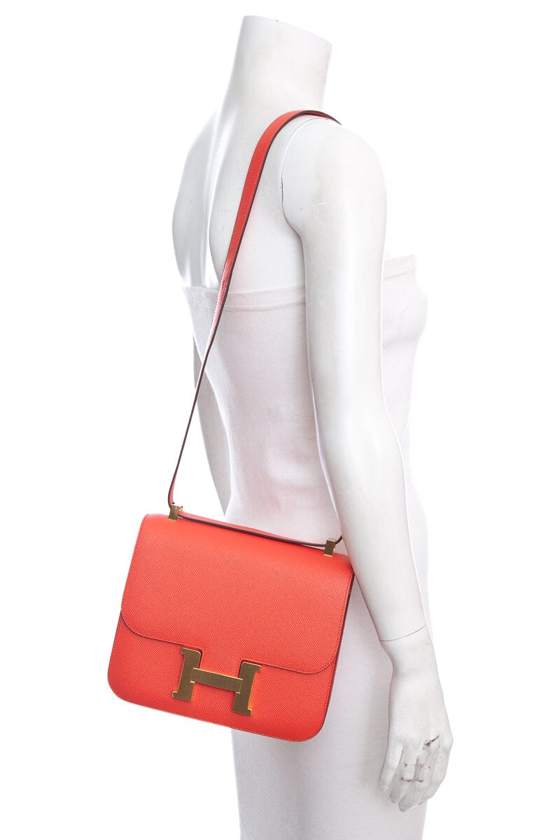 HermÃƒÆ’Ã‚Â¨s Rose Jaipur Epsom Leather 24 cm Constance
