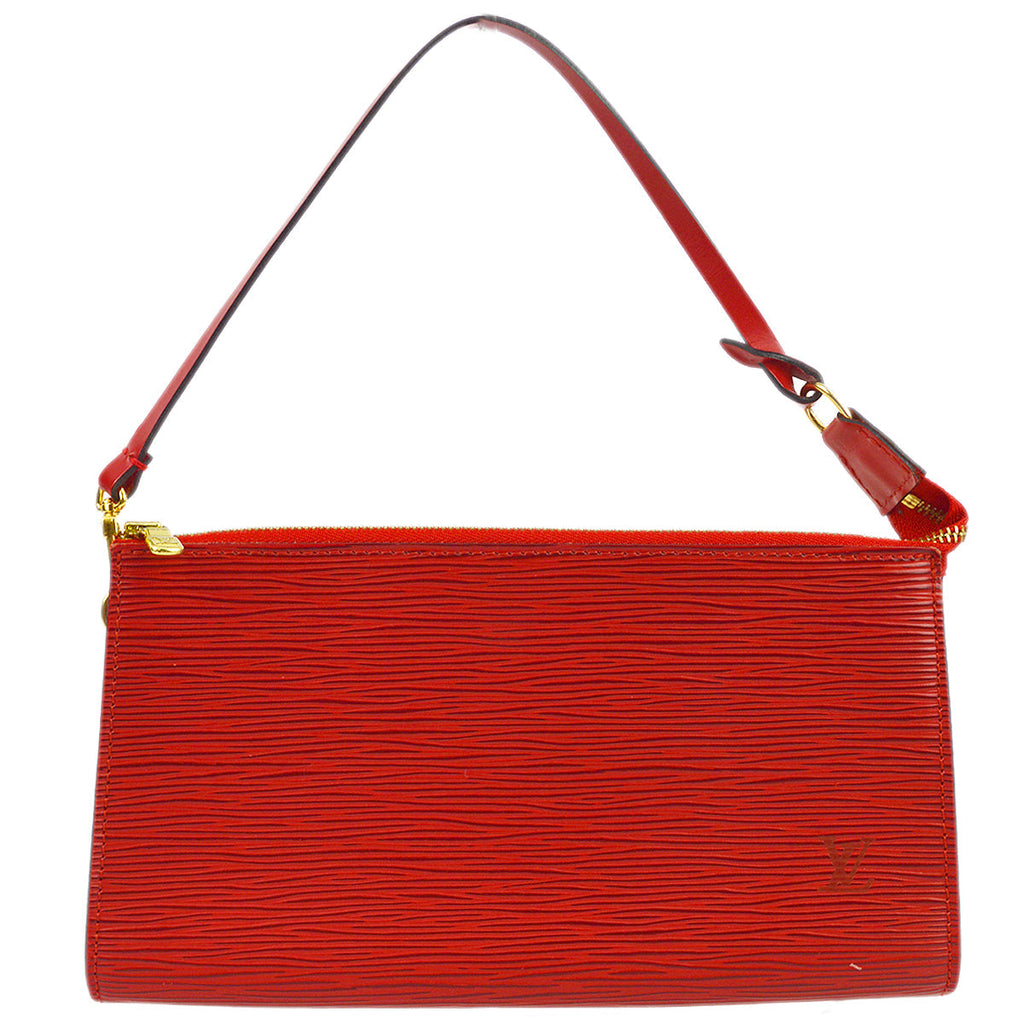 Louis Vuitton 2002 Red Epi Pochette Accessoires Handbag M52947