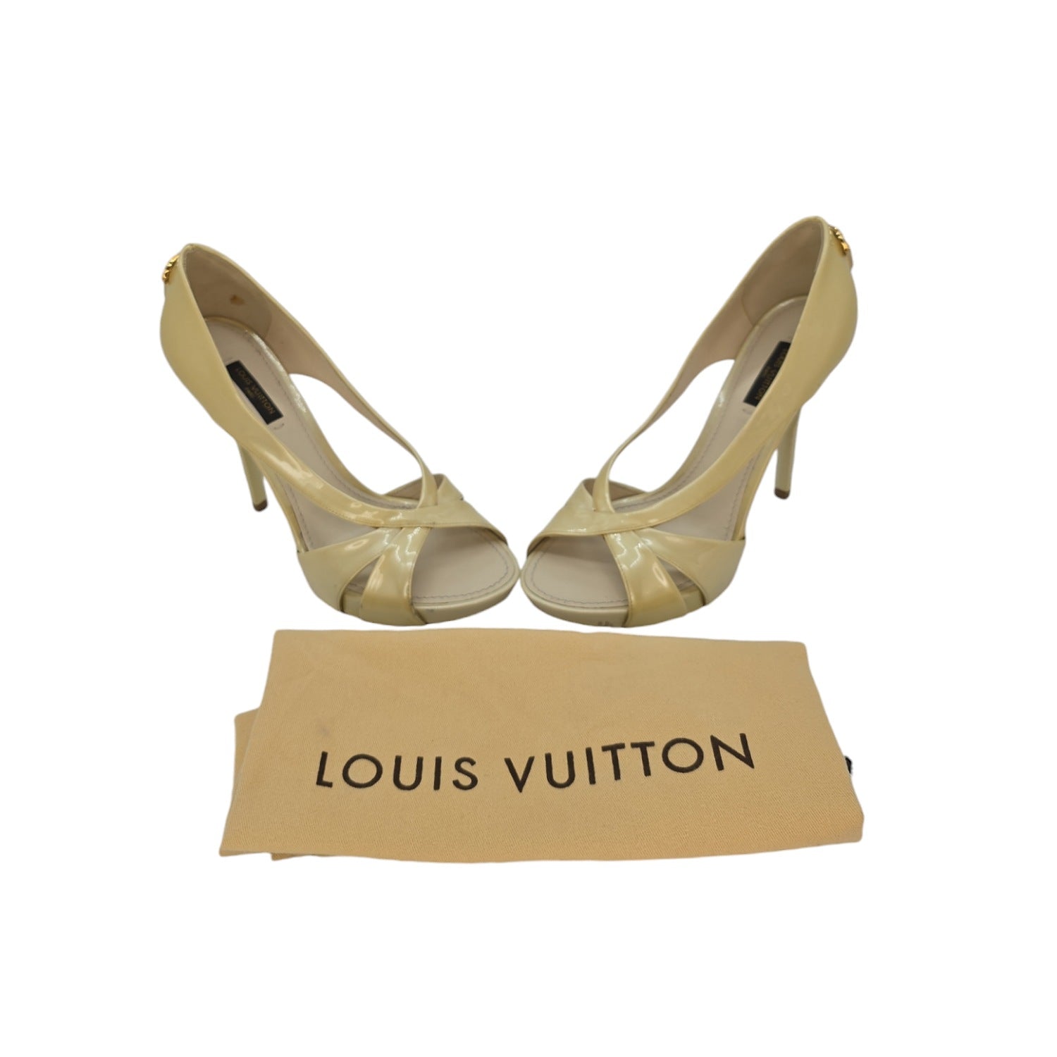 Louis Vuitton Pearly Gold Padlock Pumps - Sz. 37