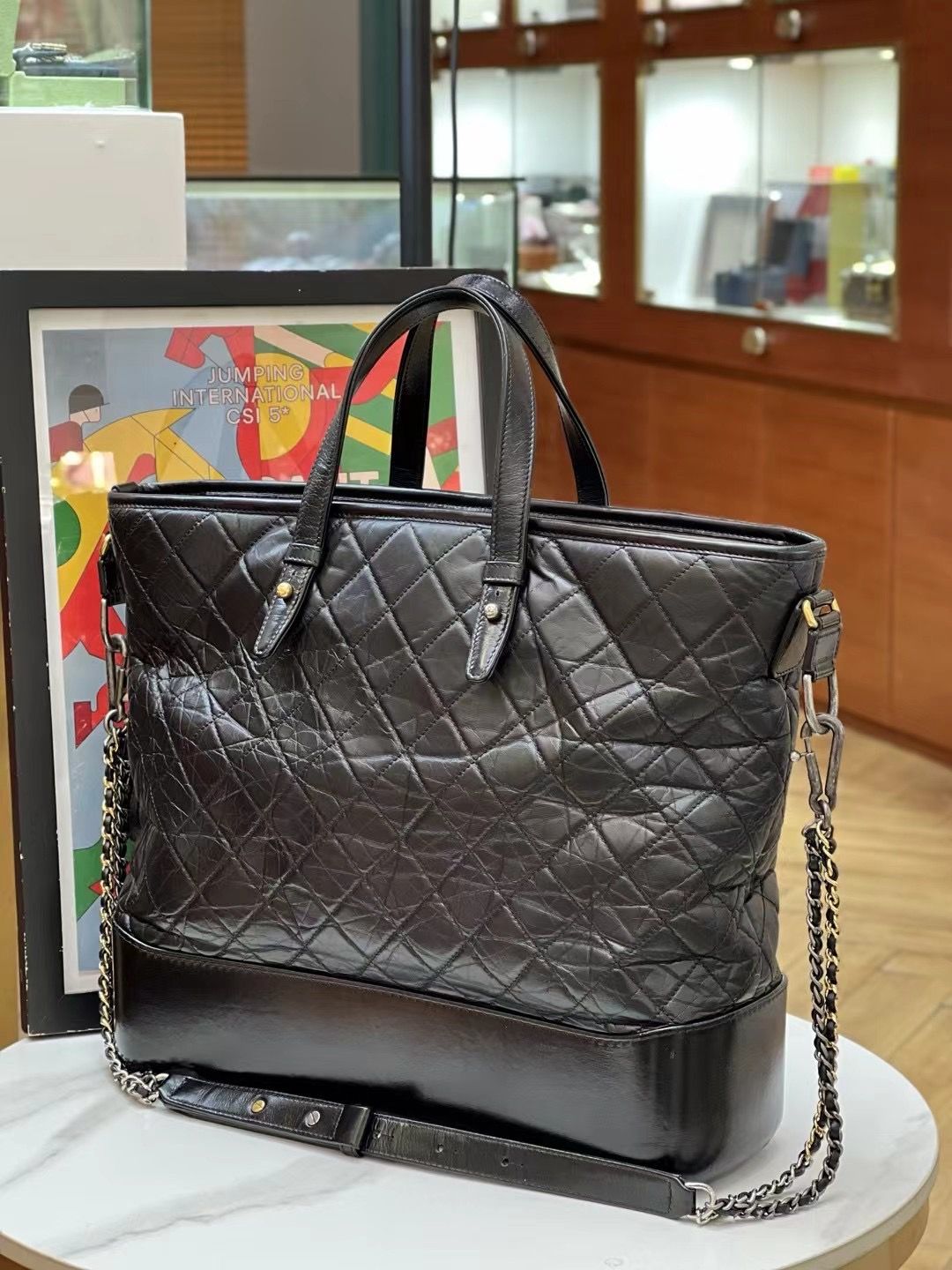 Preloved Chanel Gabrielle Tote Large 34x31cm Black 12449