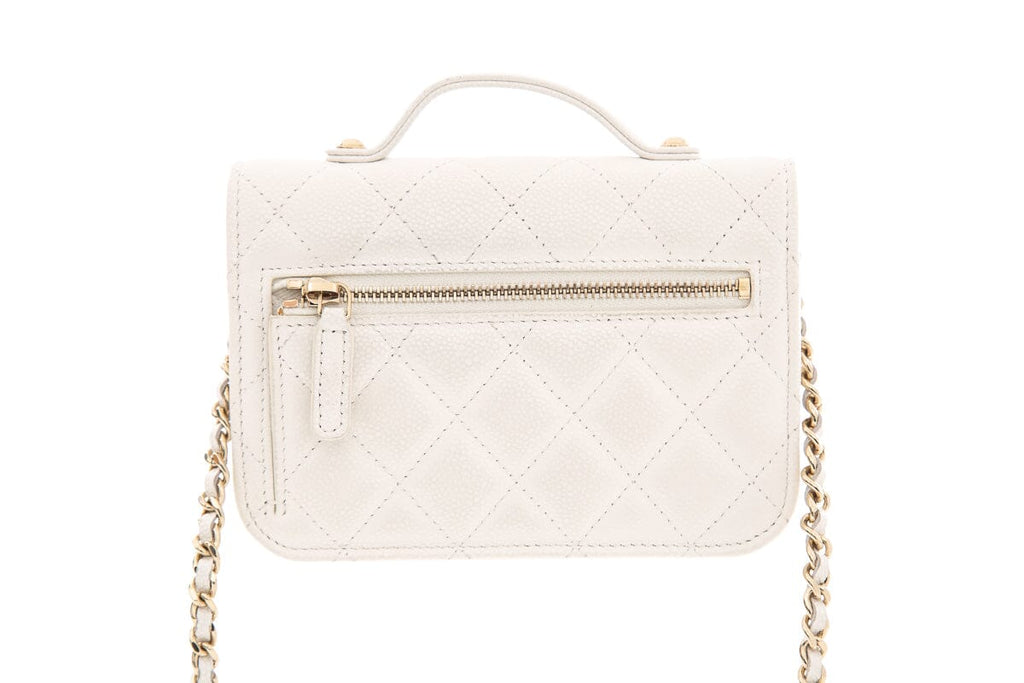 Chanel White Business Affinity Flap Handbag