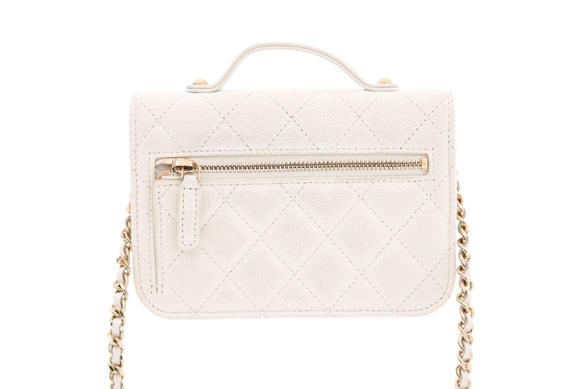 Chanel White Business Affinity Flap Handbag