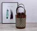 gg Horsebit 1955 Small Bucket Bag In gg Supreme Canvas Brown For Women 7.5in/19cm gg 637115 92TPG 8563