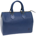 Louis Vuitton Epi Speedy 25 Hand Bag Toledo Blue M43015 Lv Auth 66353