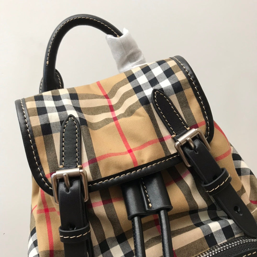 GLAMI MeGLAMIum Rucksack In Vintage Check Cotton Canvas-Sandy For Women, Bags 13in/33cm