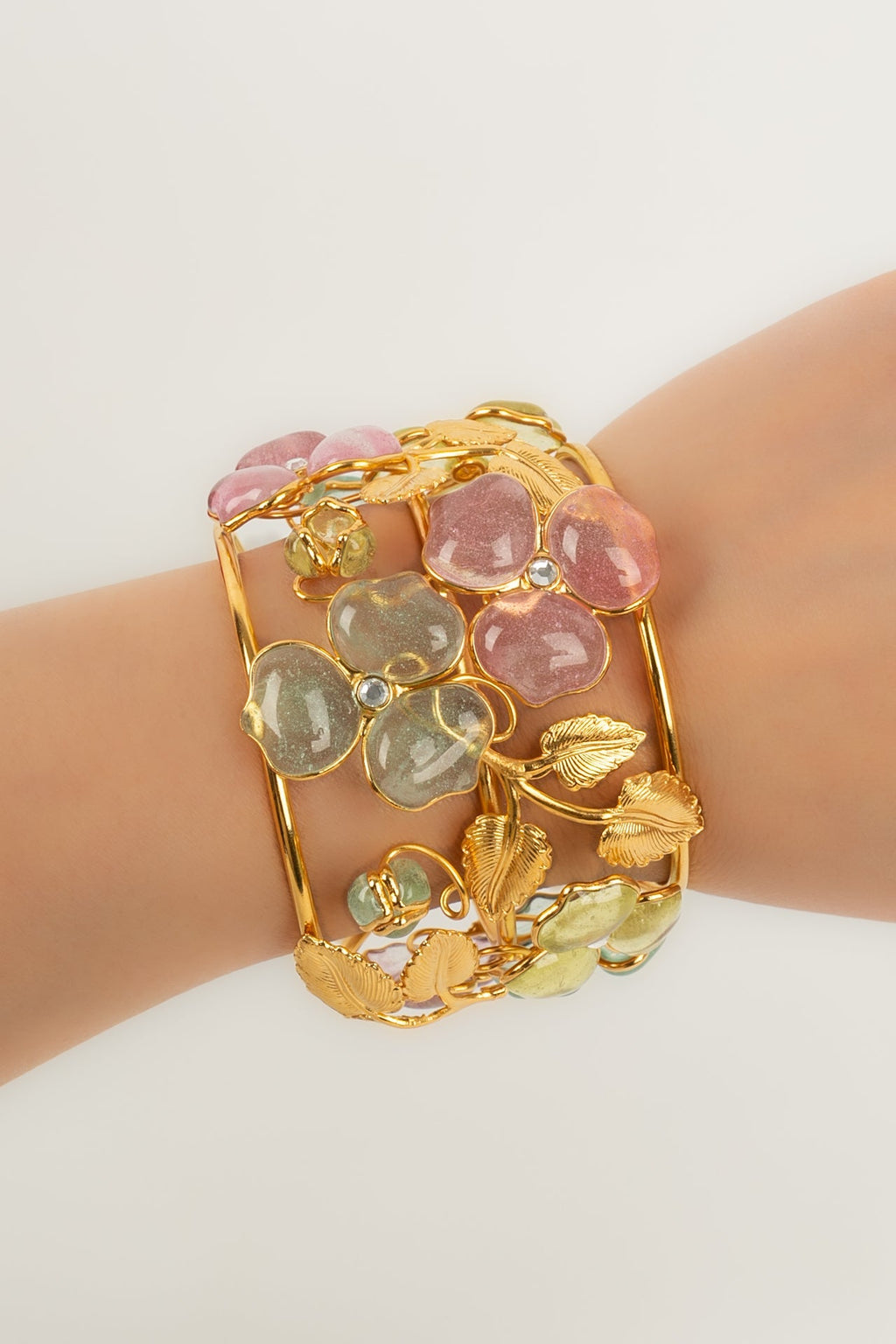 Bracelet manchette fleurs Augustine