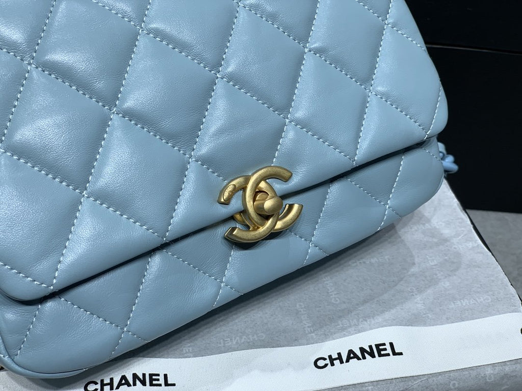 CHLSmall GlamIap Bag Gold-Tone Metal Blue Bag For Women 16cm/6.2in
