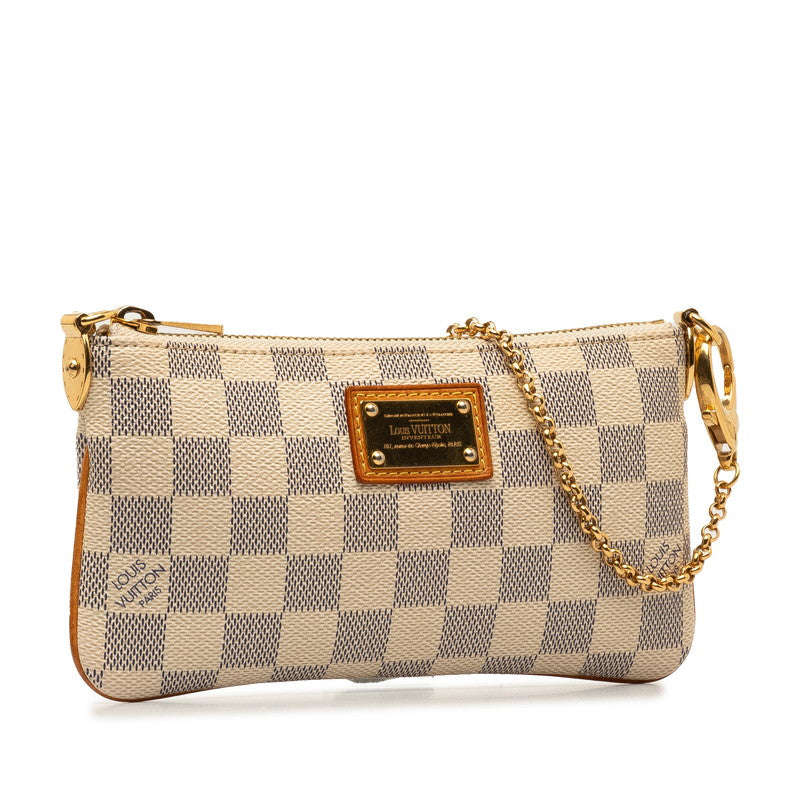 Louis Vuitton Damier Azur Poschet Milla MM Accessory Pouch N60027 White PVC Leather  Louis Vuitton