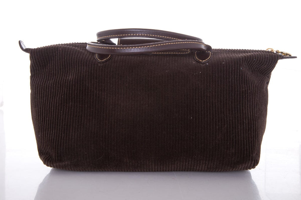Longchamp Brown Courdoroy Handbag
