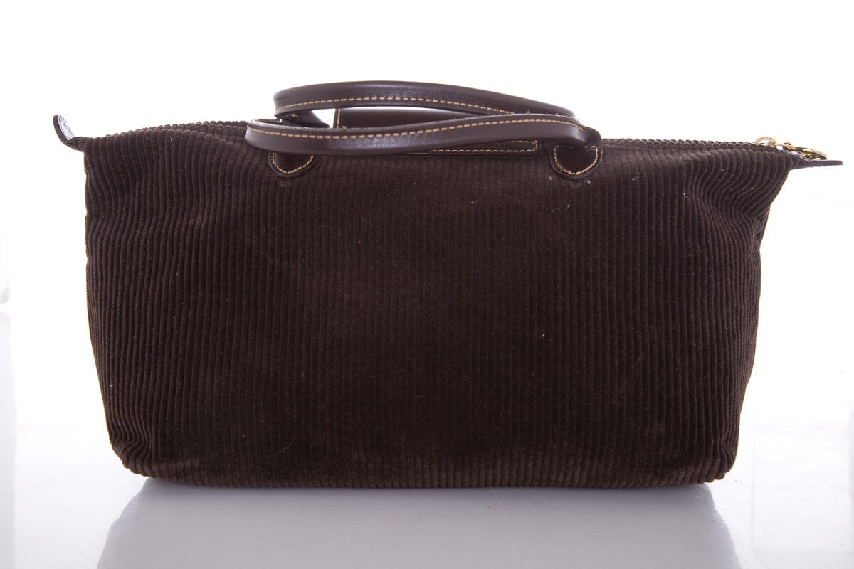 Longchamp Brown Courdoroy Handbag
