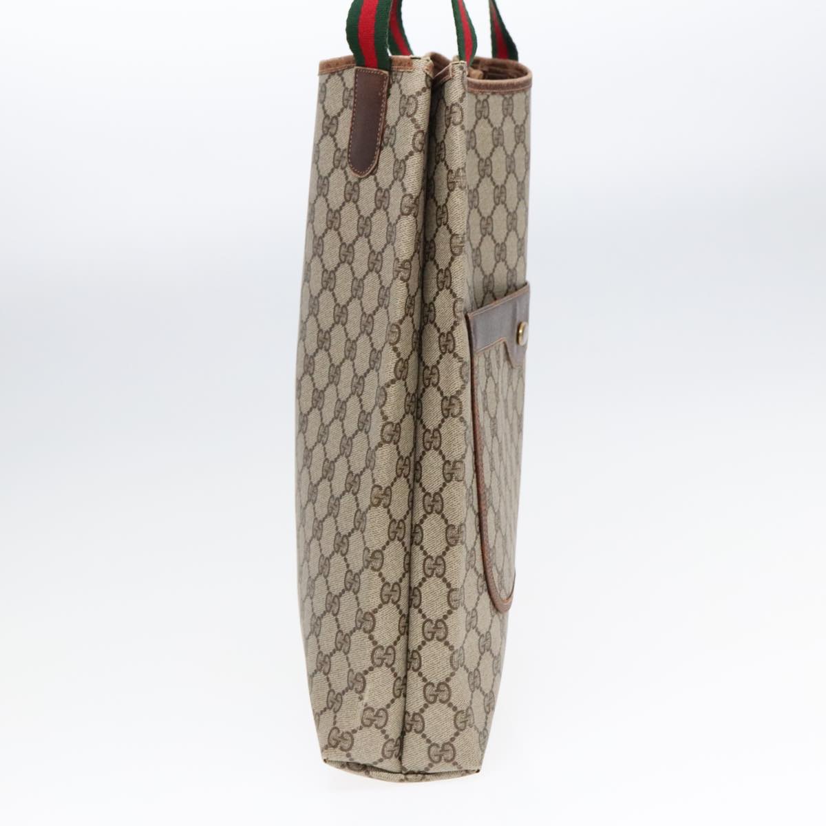 GUCCI GG Supreme Web Sherry Line Tote Bag PVC Beige 16 002 4487 90167