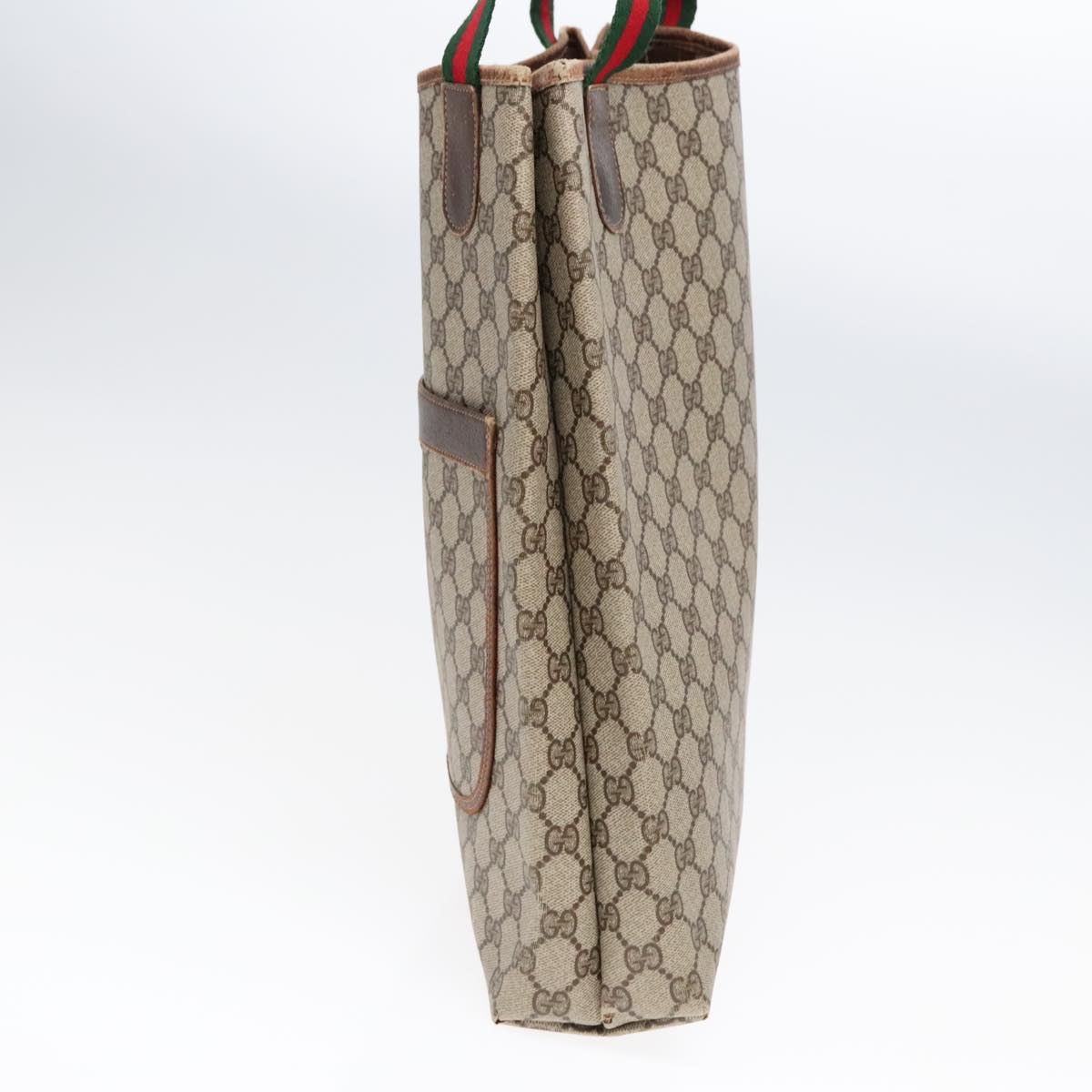 GUCCI GG Supreme Web Sherry Line Tote Bag PVC Beige 16 002 4487 90167