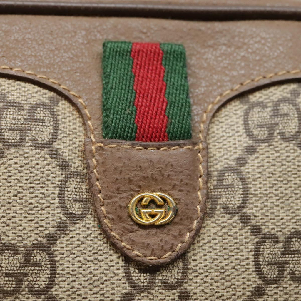GUCCI GG Supreme Web Sherry Line Shoulder Bag PVC Beige Gold 007 58 90169
