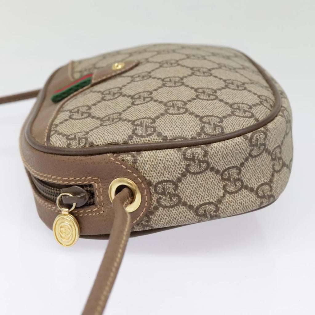 GUCCI GG Supreme Web Sherry Line Shoulder Bag PVC Beige Gold 007 58 90169
