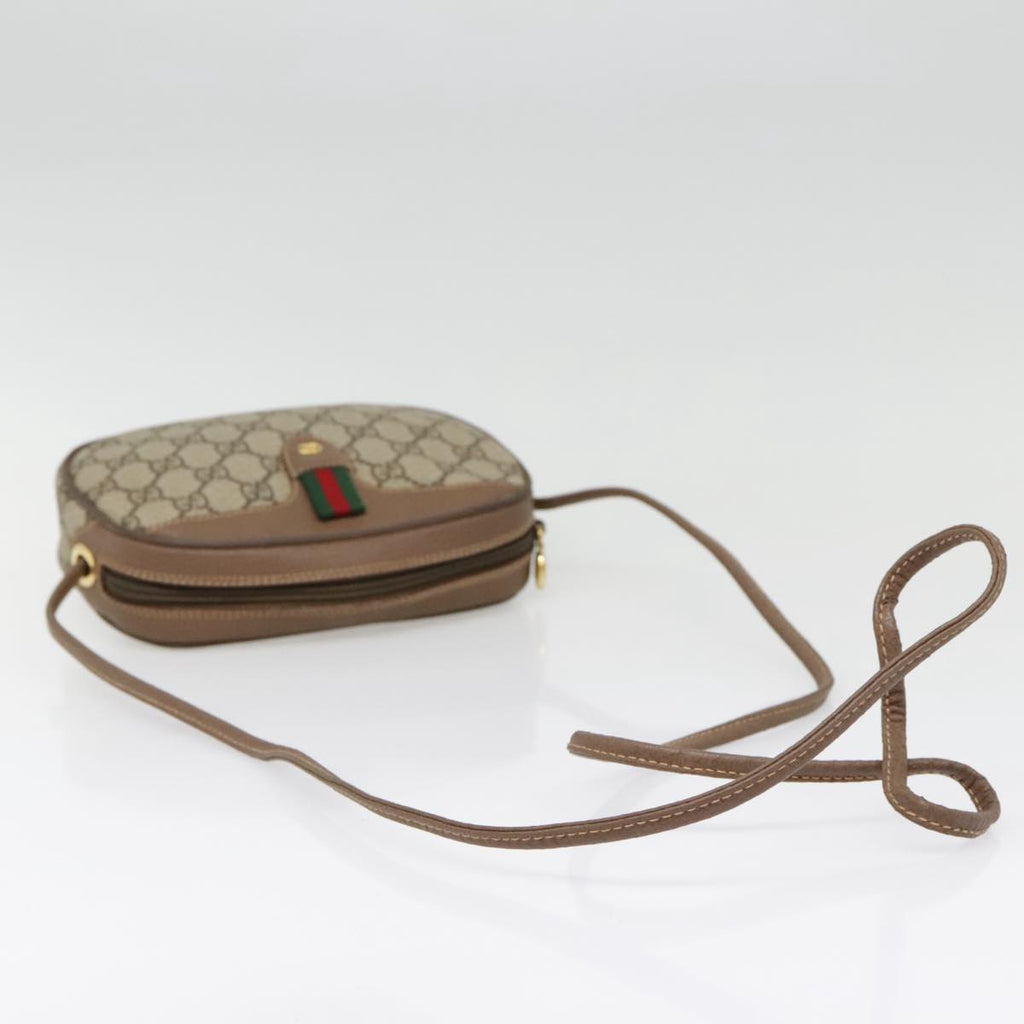 GUCCI GG Supreme Web Sherry Line Shoulder Bag PVC Beige Gold 007 58 90169