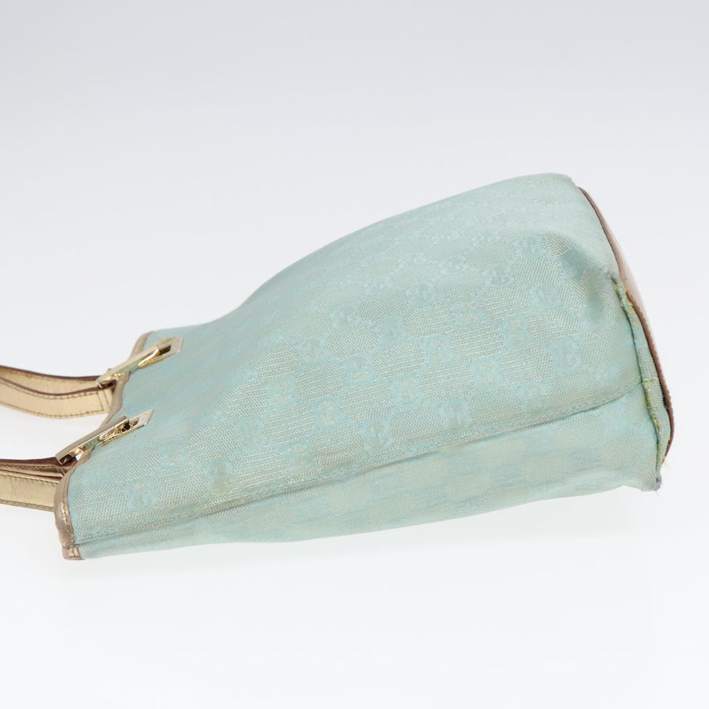 GUCCI GG Canvas Tote Bag Light Blue Gold 002 1099 90172