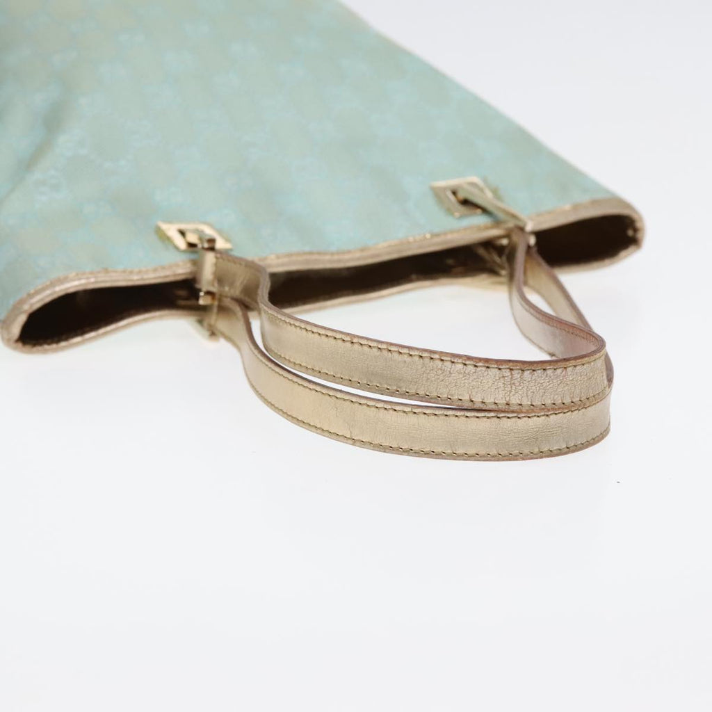 GUCCI GG Canvas Tote Bag Light Blue Gold 002 1099 90172