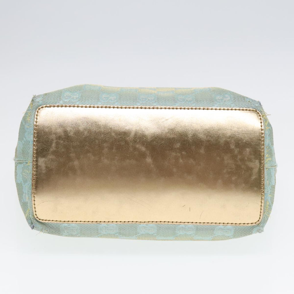 GUCCI GG Canvas Tote Bag Light Blue Gold 002 1099 90172