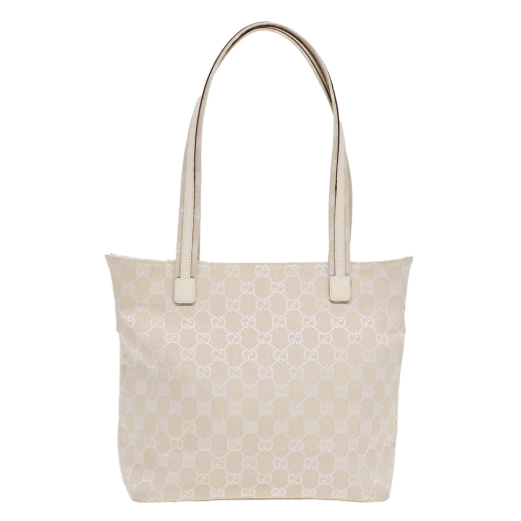 GUCCI GG Canvas Tote Bag Silver White 002 1076 2684 90174