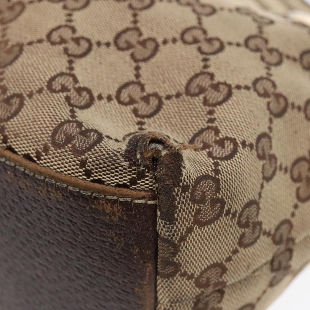 GUCCI GG Canvas Tote Bag Beige Gold 153361 90175