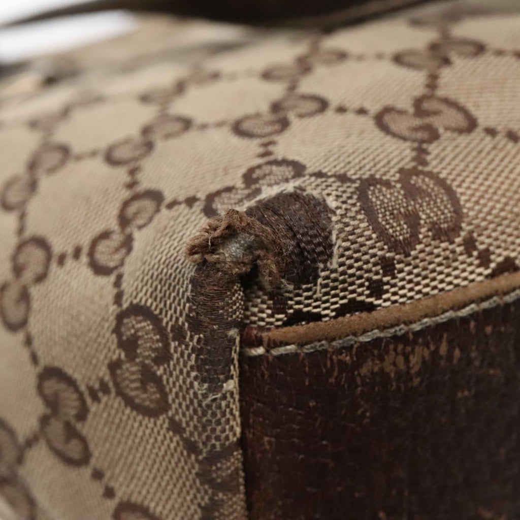 GUCCI GG Canvas Tote Bag Beige Gold 153361 90175
