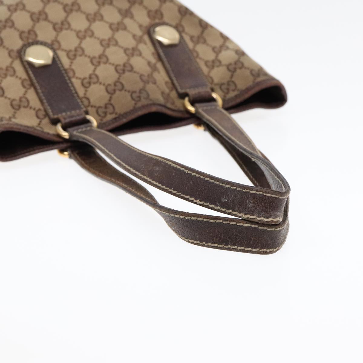 GUCCI GG Canvas Tote Bag Beige Gold 153361 90175