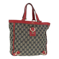 GUCCI GG Canvas Tote Bag Beige Red gold 130739 90178