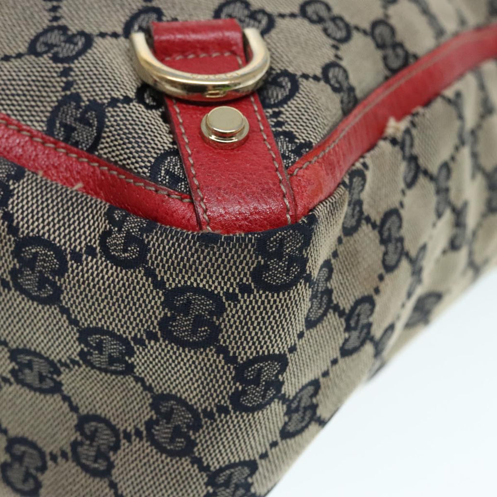 GUCCI GG Canvas Tote Bag Beige Red gold 130739 90178
