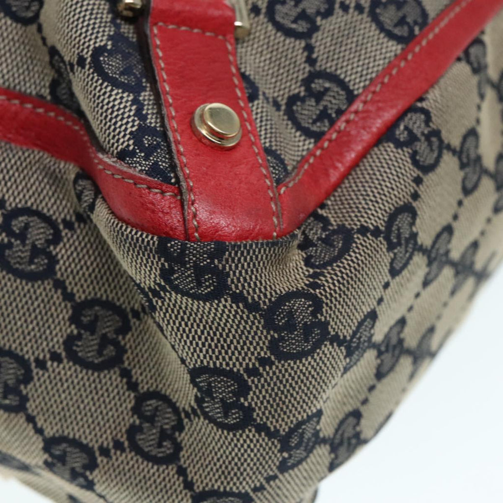GUCCI GG Canvas Tote Bag Beige Red gold 130739 90178