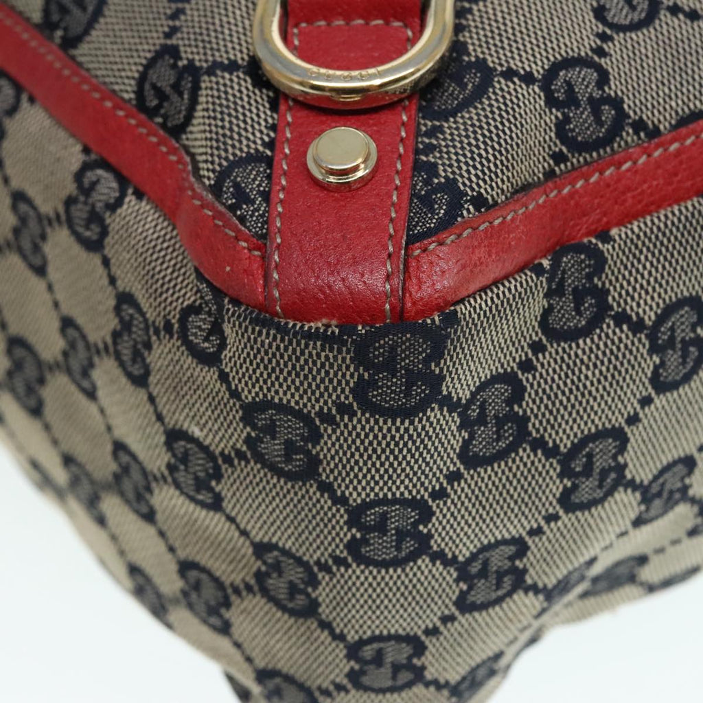 GUCCI GG Canvas Tote Bag Beige Red gold 130739 90178