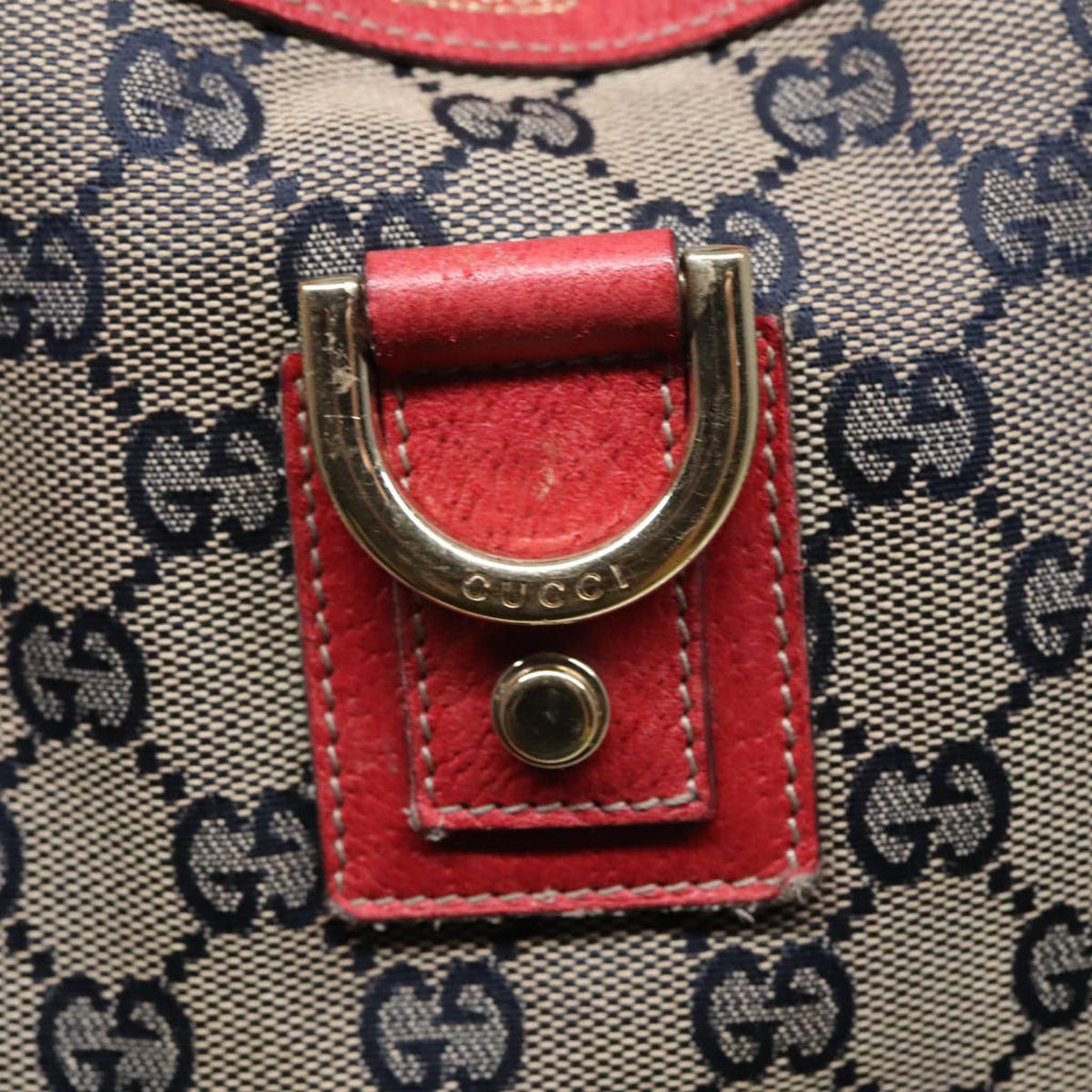 GUCCI GG Canvas Tote Bag Beige Red gold 130739 90178