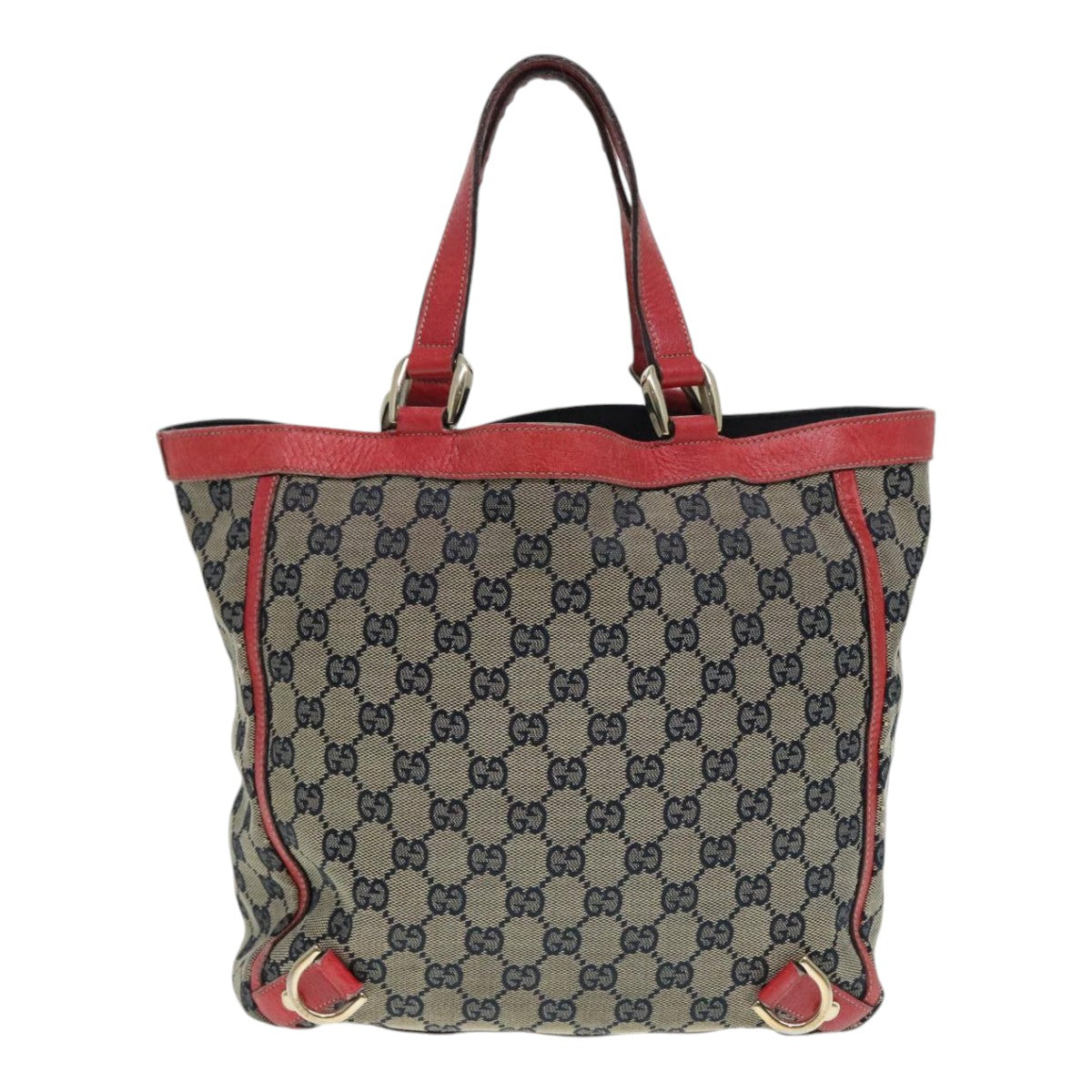 GUCCI GG Canvas Tote Bag Beige Red gold 130739 90178