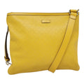 GUCCI Diamante Shoulder Bag Leather Yellow Gold 201446 90181