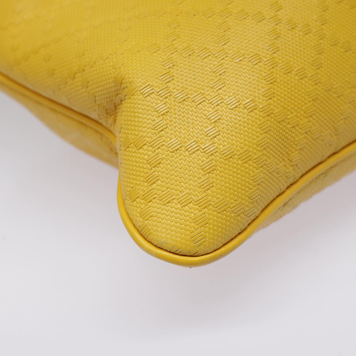 GUCCI Diamante Shoulder Bag Leather Yellow Gold 201446 90181