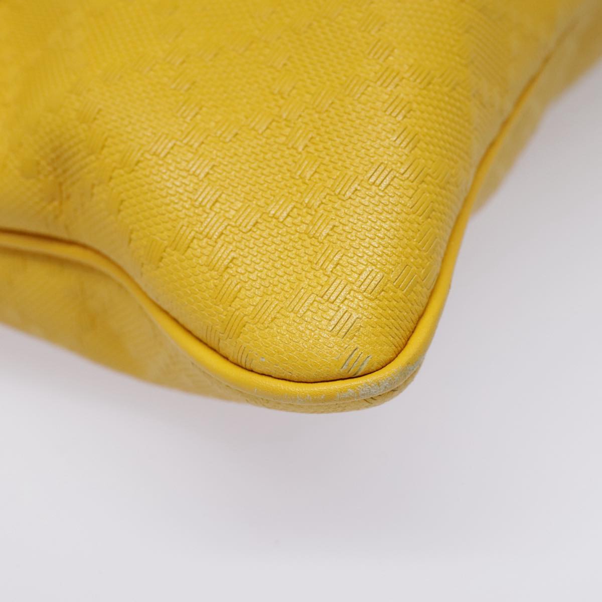 GUCCI Diamante Shoulder Bag Leather Yellow Gold 201446 90181
