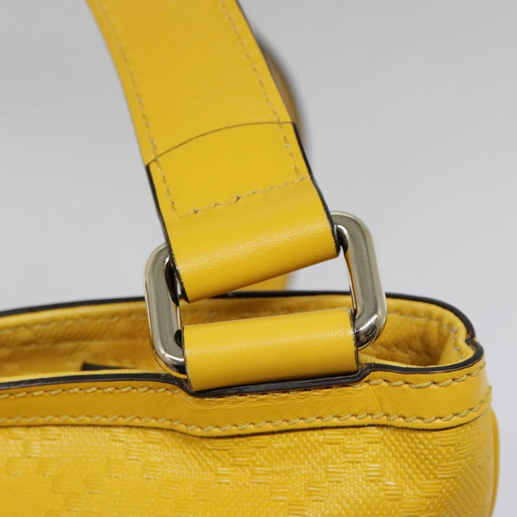 GUCCI Diamante Shoulder Bag Leather Yellow Gold 201446 90181