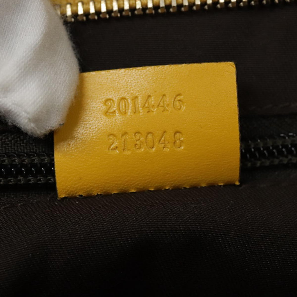 GUCCI Diamante Shoulder Bag Leather Yellow Gold 201446 90181