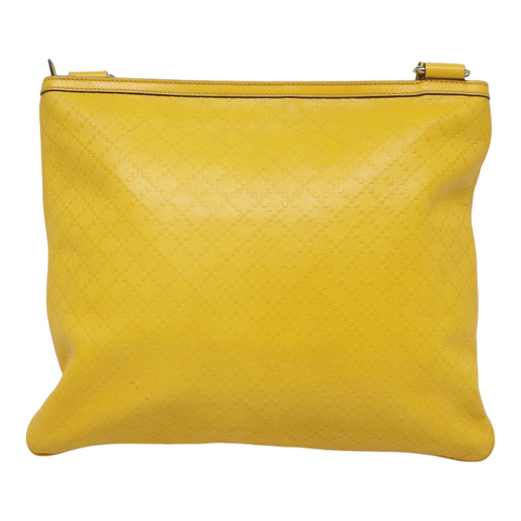 GUCCI Diamante Shoulder Bag Leather Yellow Gold 201446 90181