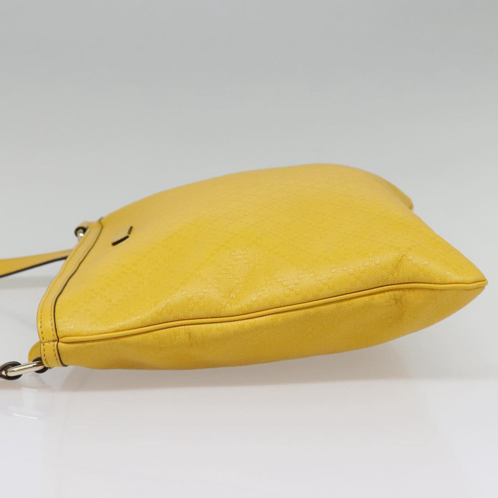GUCCI Diamante Shoulder Bag Leather Yellow Gold 201446 90181