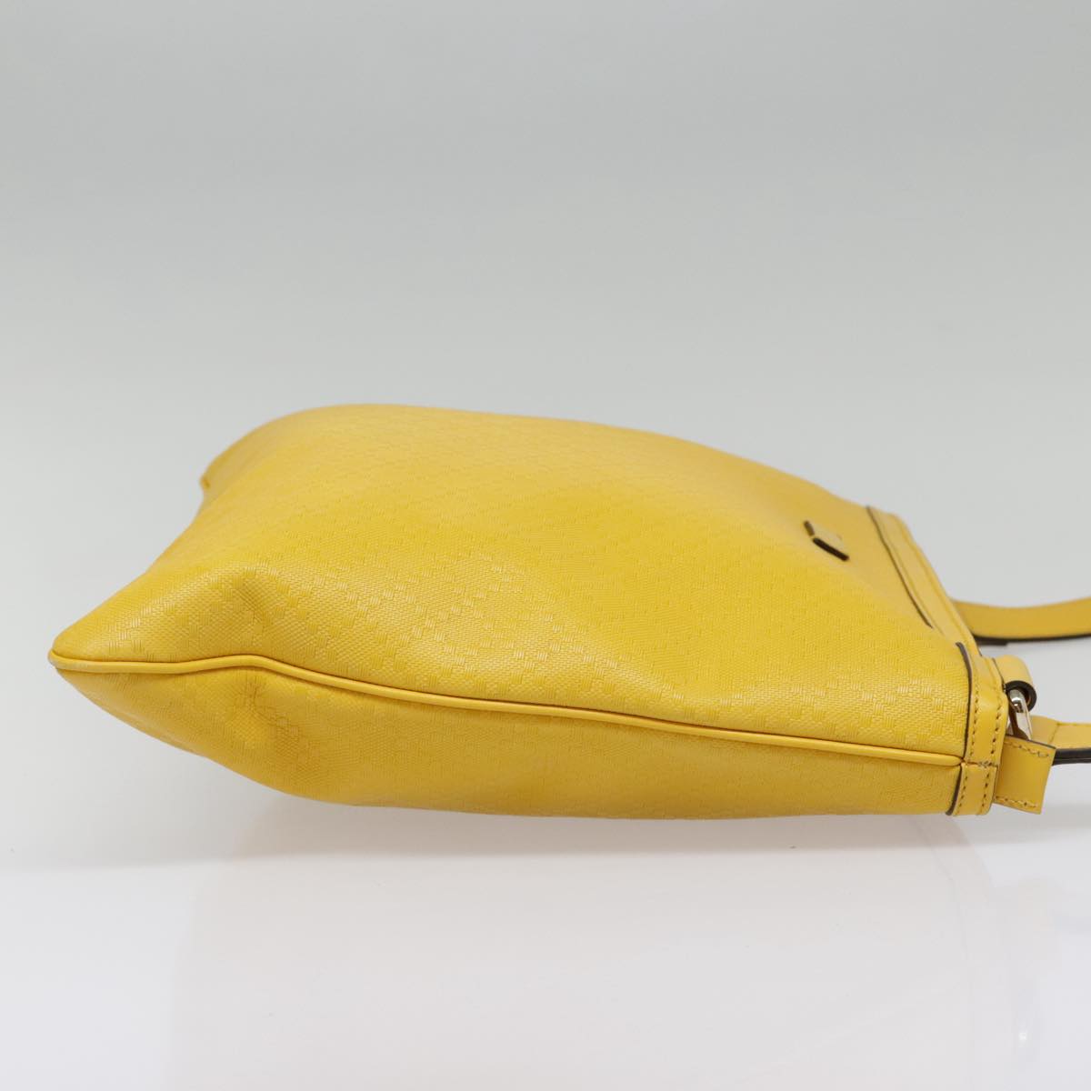 GUCCI Diamante Shoulder Bag Leather Yellow Gold 201446 90181