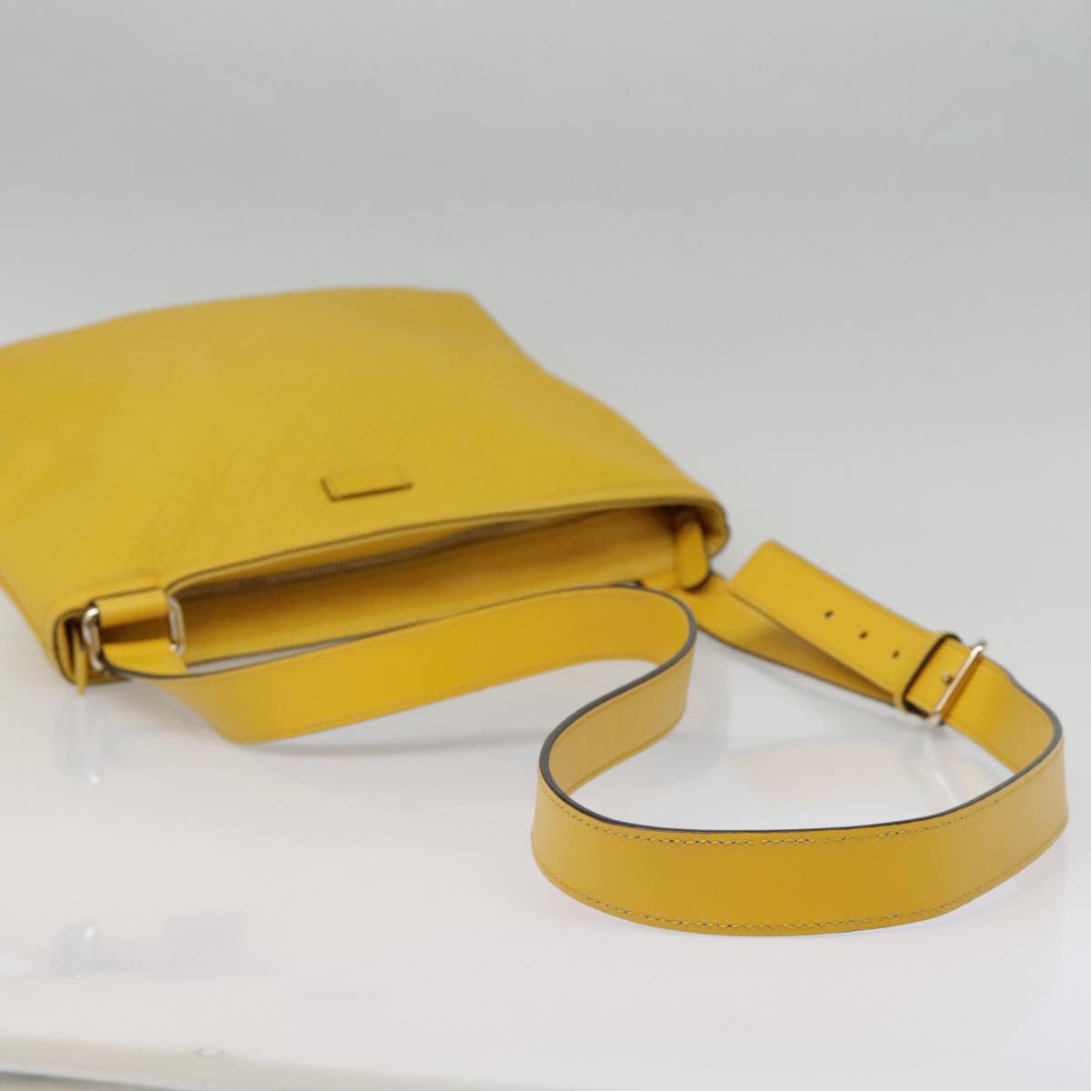 GUCCI Diamante Shoulder Bag Leather Yellow Gold 201446 90181
