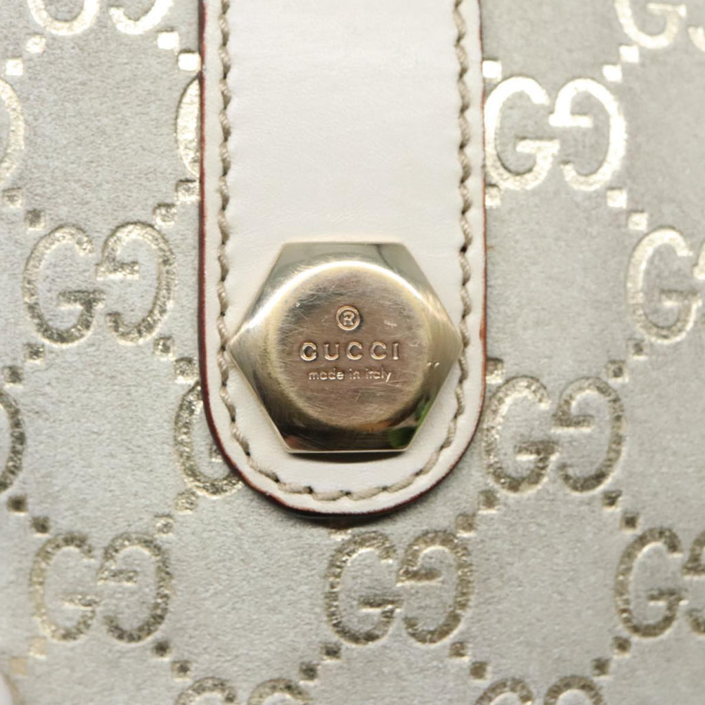 GUCCI GG Canvas Hand Bag Gray Gold 152457 90182