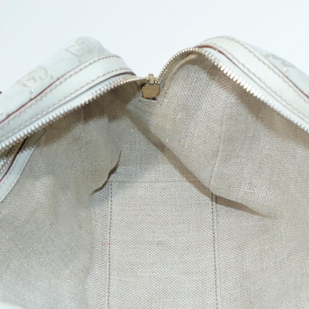 GUCCI GG Canvas Hand Bag Gray Gold 152457 90182